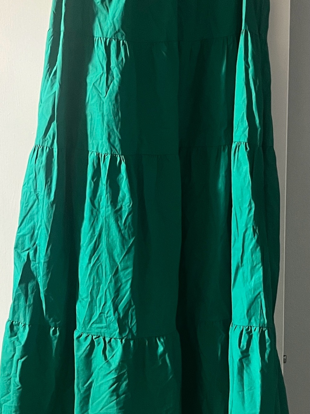 Who What Wear Emerald Green Tiered Maxi Skirt